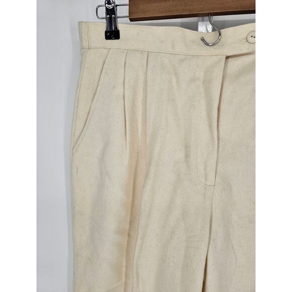 The Commons Women's Cream High Rise Pockets Woolen Pant Size 13/14 NEW - Picture 2 of 6
